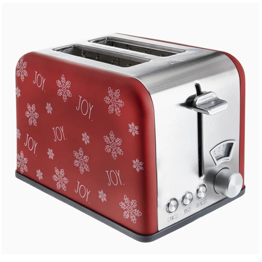 •NIB•Rae Dunn ‘JOY’ Toaster- Red Holiday Print❄️